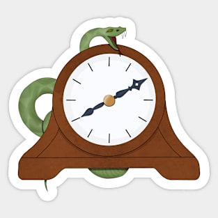 Clock and snake Sticker